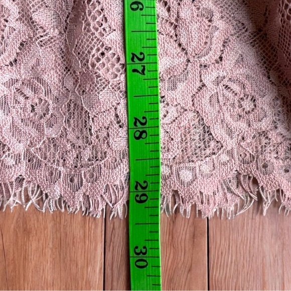 FREE PEOPLE Velvet Lace Fortune Teller Top - Dusty Blush Pink - Small - Picture 12 of 16